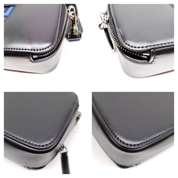 Authentic VERSACE Black Leather Crossbody Bag mon557-110925 - Picture 7 of 16